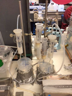 Samples of intense sampling period piling up.