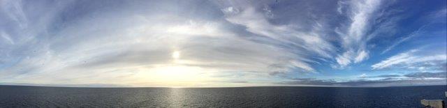 Half hour later – cloud patterns and sun halo