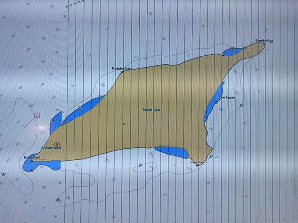 Map over Bennet island with the names on it.