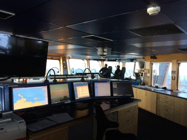 On the bridge. On the bridge.