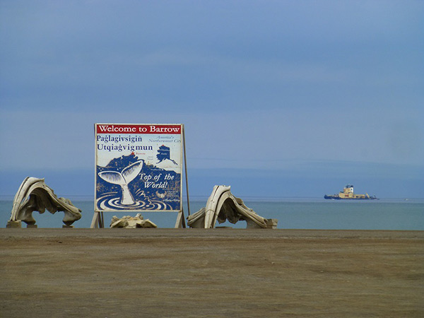 Oden seen from beach in Barrow.