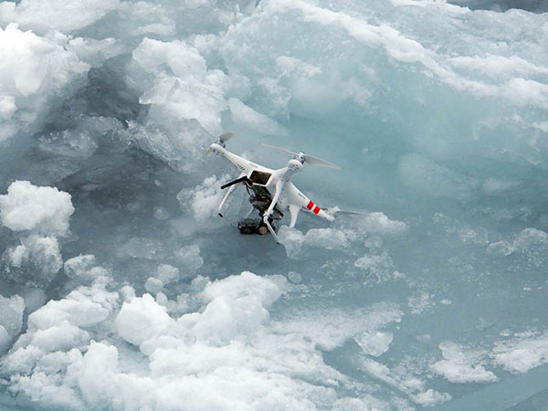 Crashed helicopter on the ice. Crashed helicopter on the ice.