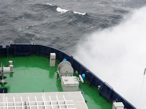 Bad weather during the last part of our work over southern Lomonosov Ridge.