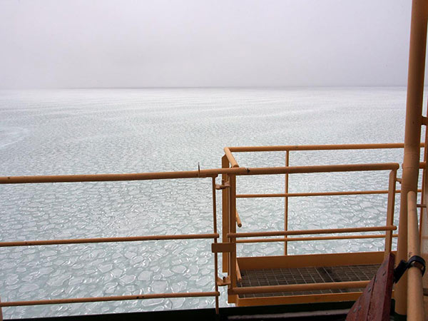 Formation of ice pancakes. 